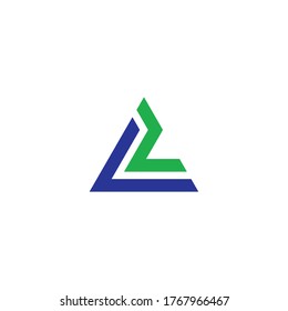 initial letter c and d, cd, dc logo in triangle, lowercase monogram line art style design template