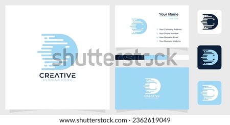 Initial letter C D monogram ine techology logo design creative simple and business card Imagine de stoc © 