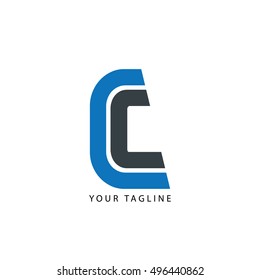 Initial Letter C Design Logo Blue Stock Vector (Royalty Free) 496440862 ...