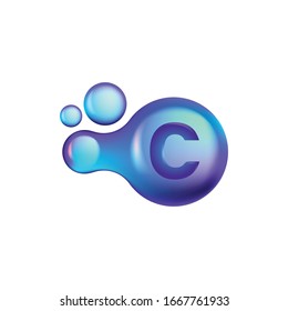 initial letter c with dots, medical, vitamin, molecule logo Ideas. Inspiration logo design. Template Vector Illustration. Isolated On White Background