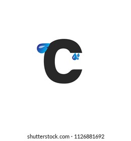 Initial Letter c Drop Water Logo