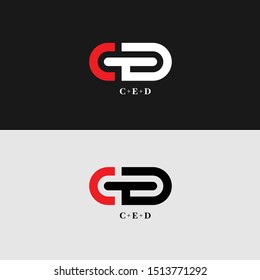 Initial Letter C, E and D Logo Icon For Business