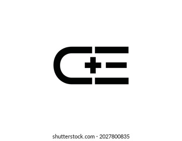 Anfangsbuchstaben C und E Logo.Flat Vectorlogo Design Template Element