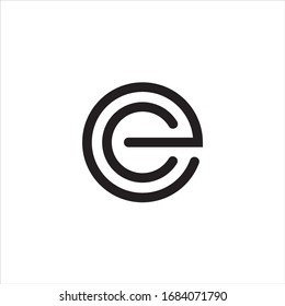 initial letter C e vector line logo design inspiration