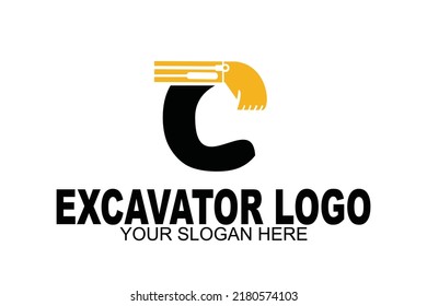 initial Letter C excavator logo