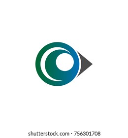 initial letter c eyes logo design