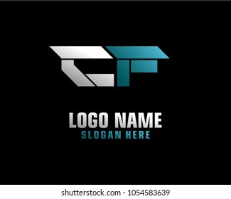 Initial letter C F logo template vector