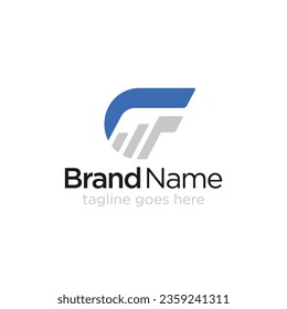 Initial letter C and F logo concept, finance, chart logo, vector logo template