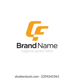 Initial letter C and F logo concept, vector logo template