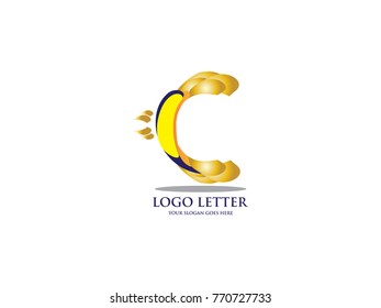 initial letter C fire and flame design Logo Vector Graphic Branding Letter Element.