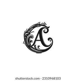 Initial Letter a or a c floral logo