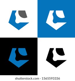 Initial letter C foot logo design template elements, vector illustration