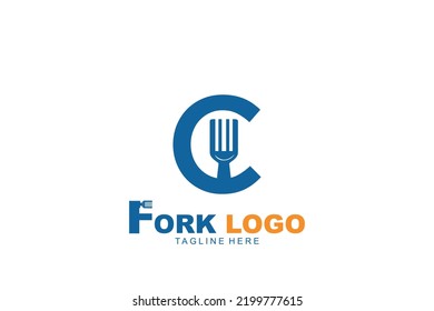 initial Letter C fork logo