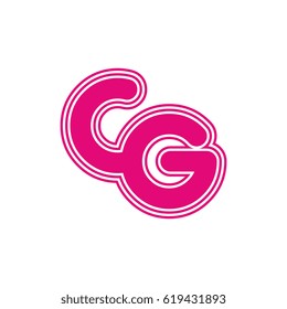 initial letter c and g. cg monogram outline logo