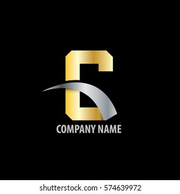 Initial Letter C G Isolated Swoosh Logo
