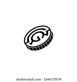 Initial letter C G logo template with modern circle or coin illustration in flat design monogram symbol