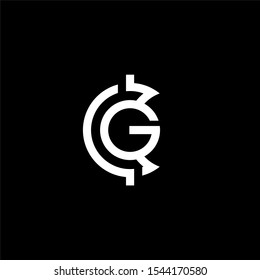 Initial letter C G logo template with modern circle or crypto coin symbol in flat design monogram illustration