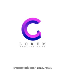 initial letter C and G modern abstract logo design with modern gradient color