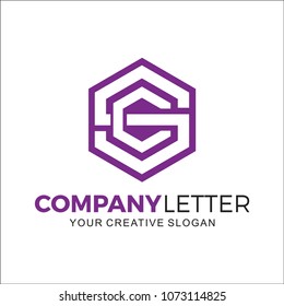 Initial Letter C G S Hexagon Design Logo