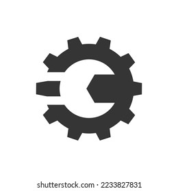 Initial letter C gear icon logo for home repair, construction, automotive service