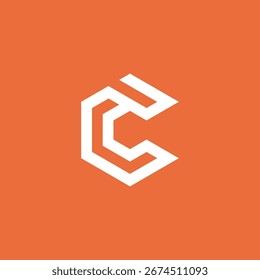 Plantilla de Vector de diseño de logotipo de hexágono geométrico de letra C inicial