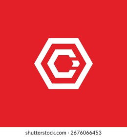 Initial Letter C Geometric Hexagon Logo Design Vector Template