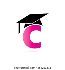 Initial Letter C With Graduation Cap