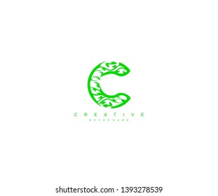 Initial Letter C Green Environment Pattern Stylish Linear Logo