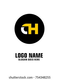 Initial letter C & H logo template vector