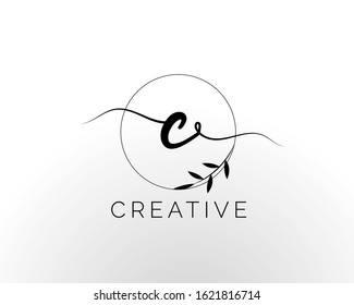 Initial Letter C Handwriting logo vector