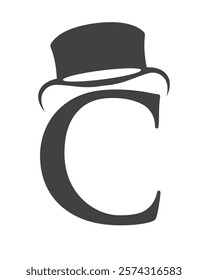 Initial Letter C Hat Logo Concept For Magic Hat Symbol Vector