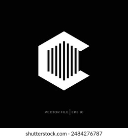Initial letter C hexagon grill logo design