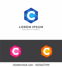 Initial Letter C Hexagon Logo