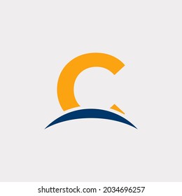 Initial Letter C Horizon Logo Design Template. Eps10 Vector