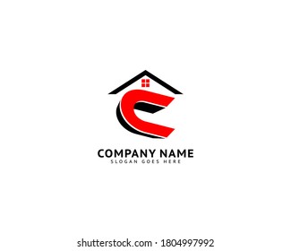 Diseño del logotipo inmobiliario de la letra inicial C