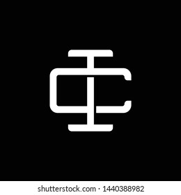 Initial letter C and I, CI, IC, overlapping interlock monogram logo, white color on black background
