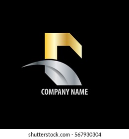 Initial Letter C Isolated Swoosh Logo