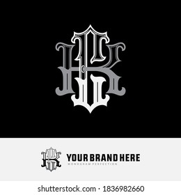 Initial letter C, K, CK or KC overlapping, interlock, monogram logo, white and gray color on black background