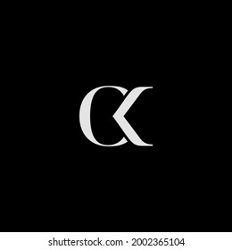 initial letter C and K logo design, premium and simple logo concept