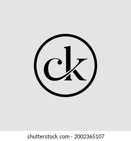 initial letter C and K logo design, premium and simple logo concept