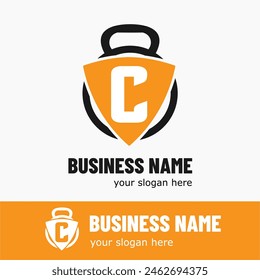 Initial Letter C with Kettlebell for Gym, Fitness, Pilates, Exercise Sport Business Logo Idea