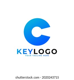 Initial Letter C Keyhole Logo Icon. Logo Protection Symbol Vector Logo Design