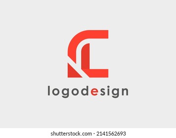 Initial Letter C and L Logo. Geometric Shapes CL LC Origami Style isolated on Grey Background. Usable for Business Logo and Branding. Flat Vector Logo Design Template Elements