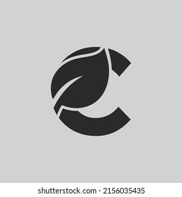 Initial Letter C With Leaf Logo design vector graphic concept illustrations. Green leaf logo Template vector Design.