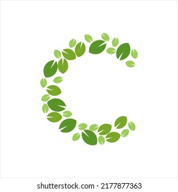 Initial Letter C Leaf Logo Design Template Icon vector