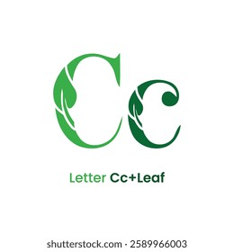Initial letter c leaf logo design