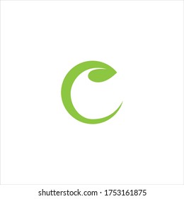 Initial letter C with leaf luxury logo, Green leaf logo template vector design.