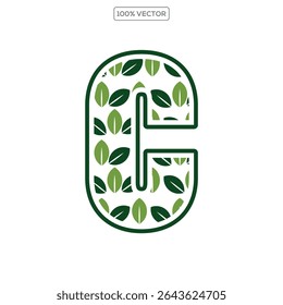 Initial Letter C With Leaf Luxury Logo. Green leaf logo Template vector  