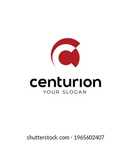 Initial Letter C like Roman Centurion Armor Helmet logo design