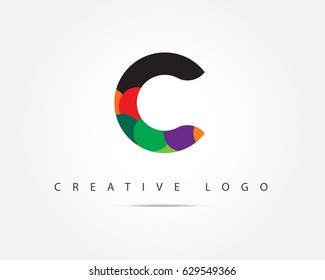 Initial Letter C logo with Circle Colorful